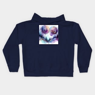 Abstract Watercolor Trees Purple and Gold Kids Hoodie